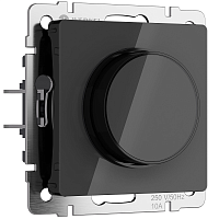 Светорегулятор поворотно-нажимной без рамки Werkel 5-600Вт черный акрил картинка