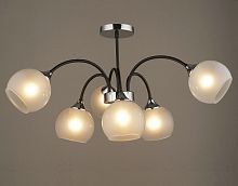 Люстра потолочная шестирожковая Мелодия Света Гроздь Е27 Черный/хром картинка 