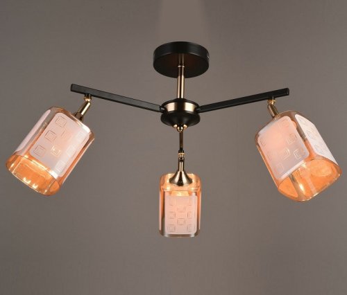 Люстра потолочная трехрожковая Мелодия Света Е27 220В 40Вт Черная P7229/3 фото Люстра потолочная трехрожковая Мелодия Света Е27 220В 40Вт Черная P7229/3 картинка