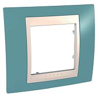 Рамка горизонтальная Schneider Electric Unica Хамелеон 1-м. синий/бежевый картинка