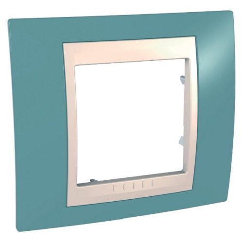 Рамка горизонтальная Schneider Electric Unica Хамелеон 1-м. синий/бежевый картинка