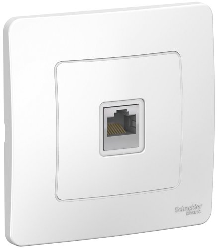 Розетка компьютерная с рамкой Systeme Electric Blanca 1-м. RJ45 5e белый картинка