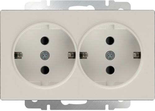 Розетка с заземлением без рамки Werkel 1-м. 2-мод. слоновая кость глянцевый картинка фото 2
