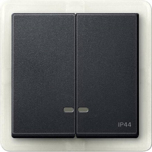 Лицевая панель Schneider Electric Merten System M для 2-кл. выключателя с подсветкой IP44 антрацит картинка