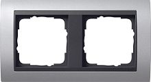 Рамка универсальная Gira Event Clear 2-м. алюминий/антрацит картинка