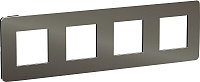 Рамка универсальная Schneider Electric Unica Studio Metal 4-м. никель/антрацит