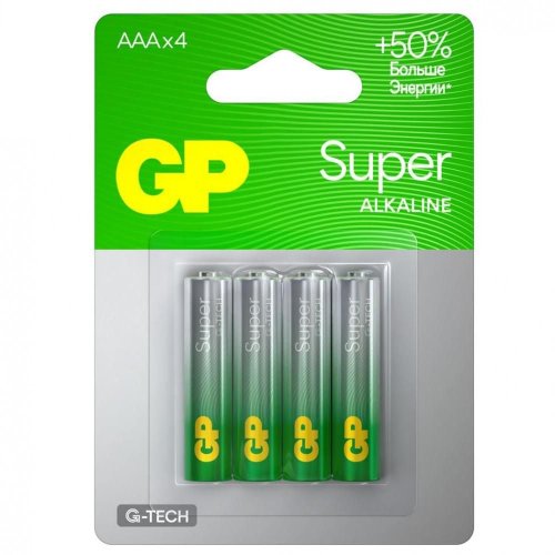 Элемент питания GP LR03 Super Plus Alkaline G-TECH 24AA21-2CRSBC4 4 шт (упак) AAA (батарейка) картинка 