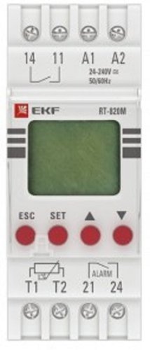 Реле температуры цифровое на DIN-рейку EKF PROxima RT-820M от -40 до +130 град. с выносным датчиком картинка фото 4
