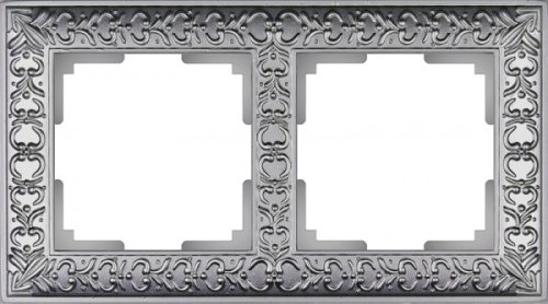 Рамка универсальная Werkel Antik 2-м. металл матовый хром картинка фото 2