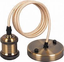 Светильник подвесной Feron LH128 230V E27 Черное золото/1м картинка 