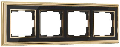 Рамка универсальная Werkel Palacio Classic 4-м. металл золото/черный фото Рамка универсальная Werkel Palacio Classic 4-м. металл золото/черный картинка