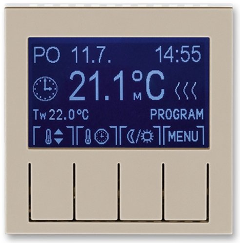 Терморегулятор электронный с датчиком без рамки ABB EPJ Levit 0С +45С кофе макиато/белый картинка