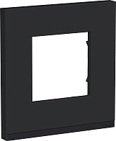 Рамка горизонтальная Schneider Electric Unica Studio Pure 1-м. металл каучук/антрацит