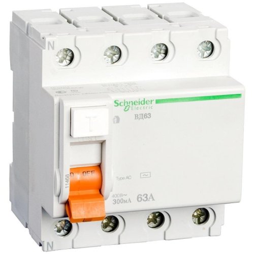 Выключатель дифференциального тока УЗО Schneider Electric Домовой 4п 63А 300мА 4,5кА тип AC фото фото 2 Выключатель дифференциального тока УЗО Schneider Electric Домовой 4п 63А 300мА 4,5кА тип AC картинка фото 2