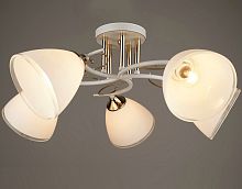 Люстра потолочная пятирожковая Мелодия Света Е27 Белый/золотой картинка 