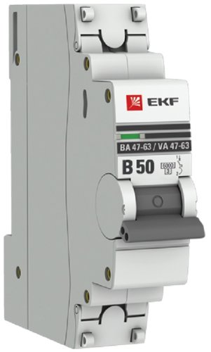 Выключатель автоматический EKF PROxima ВА47-63 1п 50А B 6кА картинка