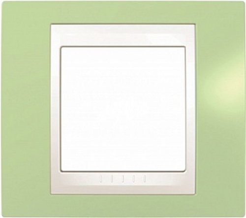 Рамка горизонтальная Schneider Electric Unica Хамелеон 1-м. зеленое яблоко/белый картинка фото 2