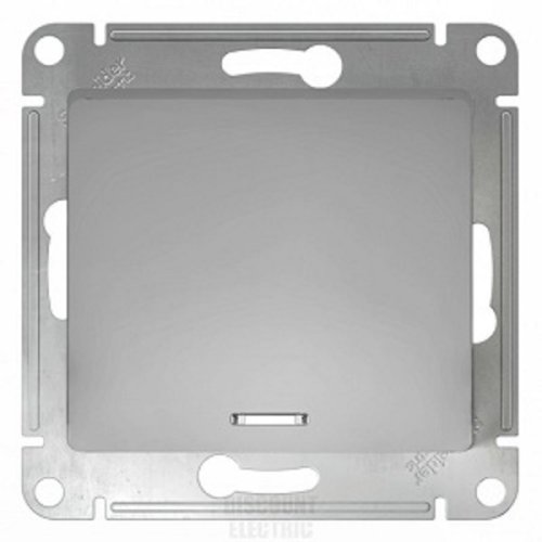 Выключатель с подсветкой без рамки Systeme Electric Glossa 1-кл. алюминий фото фото 2 Выключатель с подсветкой без рамки Systeme Electric Glossa 1-кл. алюминий картинка фото 2