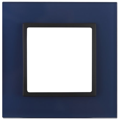 Рамка универсальная Эра Elegance 1-м. стекло синее/антрацит картинка