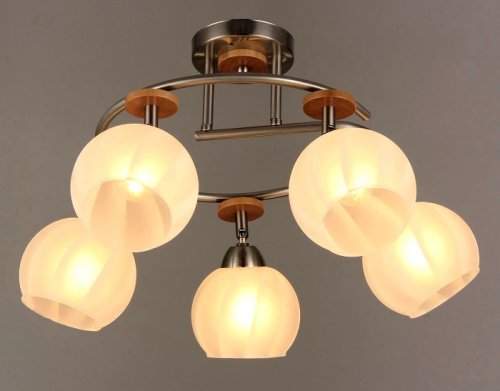 Люстра потолочная пятирожковая Мелодия Света Е27 Медь/дерево фото Люстра потолочная пятирожковая Мелодия Света Е27 Медь/дерево картинка