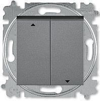 Выключатель жалюзи без фиксации без рамки ABB EPJ Levit 2-кл. сталь/белый картинка