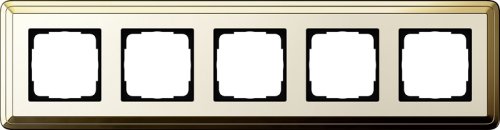 Рамка универсальная Gira ClassiX 5-м. латунь/кремовый фото Рамка универсальная Gira ClassiX 5-м. латунь/кремовый картинка