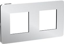 Рамка универсальная Schneider Electric Unica Studio Metal 2-м. хром/антрацит картинка