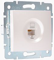 Розетка компьютерная без рамки Lezard Karina 1-м. RJ45 5e жемчужно-белый/перламутр картинка