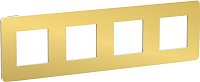 Рамка универсальная Schneider Electric Unica Studio Metal 4-м. золото/бежевый