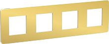 Рамка универсальная Schneider Electric Unica Studio Metal 4-м. золото/бежевый картинка