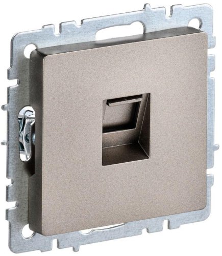Розетка компьютерная без рамки IEK Brite РК10-БрШ 1-м. RJ45 5e шампань картинка