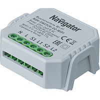 Умный выключатель двухканальный Navigator SmartHome NSH-SWITCH-02-WiFi белый