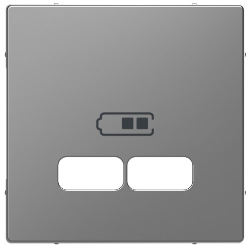 Лицевая панель Schneider Electric Merten D-Life для 2-м. розетки USB сталь картинка