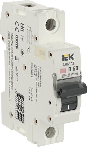 Выключатель автоматический IEK ARMAT M10N 1п 50А B 10кА картинка