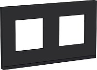 Рамка горизонтальная Schneider Electric Unica Studio Pure 2-м. металл каучук/антрацит