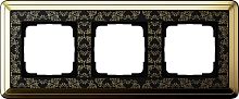 Рамка универсальная Gira ClassiX Art 3-м. латунь/черный картинка