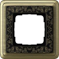 Рамка универсальная Gira ClassiX Art 1-м. бронза/черный картинка