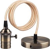 Светильник подвесной Feron LH129 230V E27 с выключателем черное золото/1м картинка 