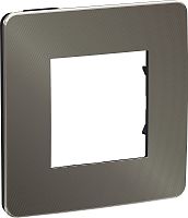 Рамка универсальная Schneider Electric Unica Studio Metal 1-м. никель/антрацит картинка