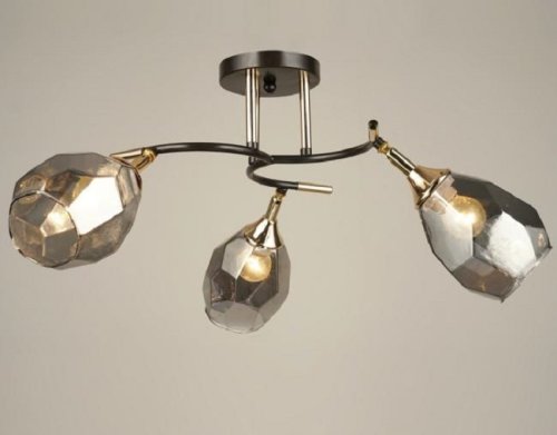 Люстра потолочная трехрожковая Мелодия Света Е27 220В Черный/золотой фото Люстра потолочная трехрожковая Мелодия Света Е27 220В Черный/золотой картинка