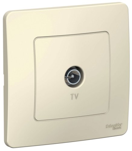 Розетка TV Коннектор с рамкой Systeme Electric Blanca 1-м. молочный картинка