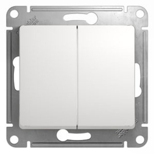 Выключатель без рамки Systeme Electric Glossa 2-кл. белый картинка фото 2