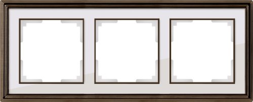 Рамка универсальная Werkel Palacio Classic 3-м. металл бронза/белый фото фото 2 Рамка универсальная Werkel Palacio Classic 3-м. металл бронза/белый картинка фото 2