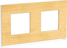 Рамка горизонтальная Schneider Electric Unica Studio Pure 2-м. дерево клен/белый картинка