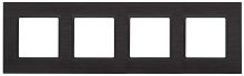 Рамка универсальная Эра Elegance 4-м. металл черный/антрацит картинка