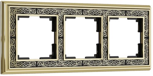 Рамка универсальная Werkel Palacio Gracia 3-м. металл золото/черный картинка