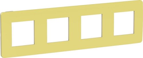 Рамка универсальная Schneider Electric Unica Studio Color 4-м. зеленое яблоко/бежевый картинка