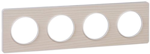 Рамка универсальная Schneider Electric Odace 4-м. дерево бук/белый картинка
