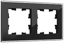 Рамка универсальная IEK Brite РУ-2-2-БрЧ 2-м. стекло черный картинка