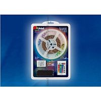 Светодиодная лента 12В Uniel Бегущий огонь ULS-F01-5050-30LED/m-10mm-IP65-DC12V-5M-RGB-P36C24 картинка 